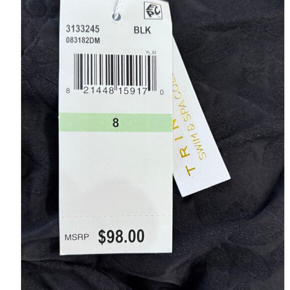 NWT! Trina Turk Joplin Jacquard Off the Shoulder Ruffle Bandeau Top - Size 8 - Picture 7 of 10